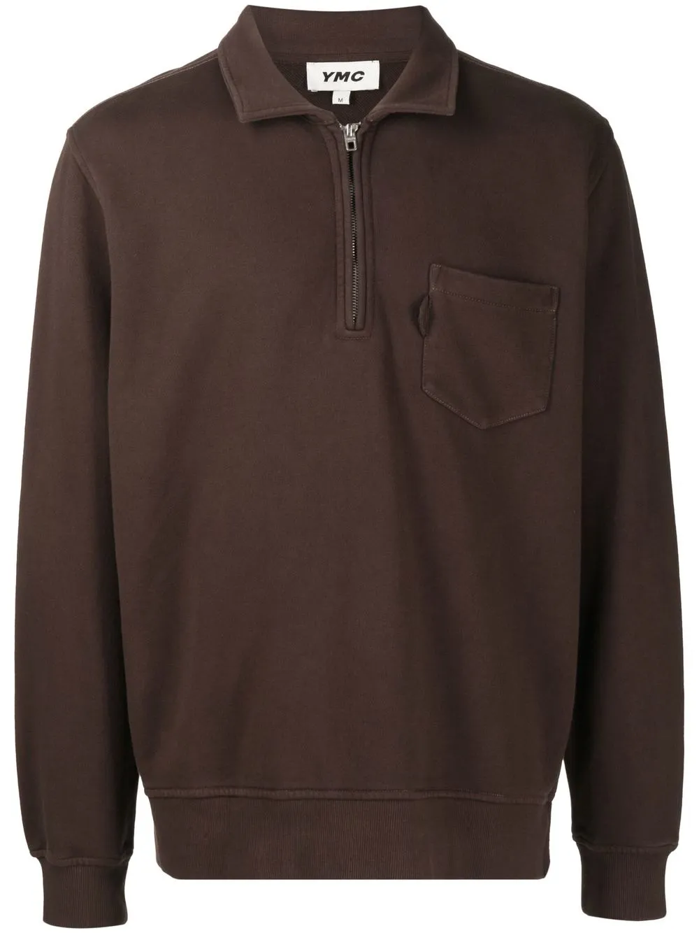 

YMC Sugden quarter-zip sweatshirt - Brown