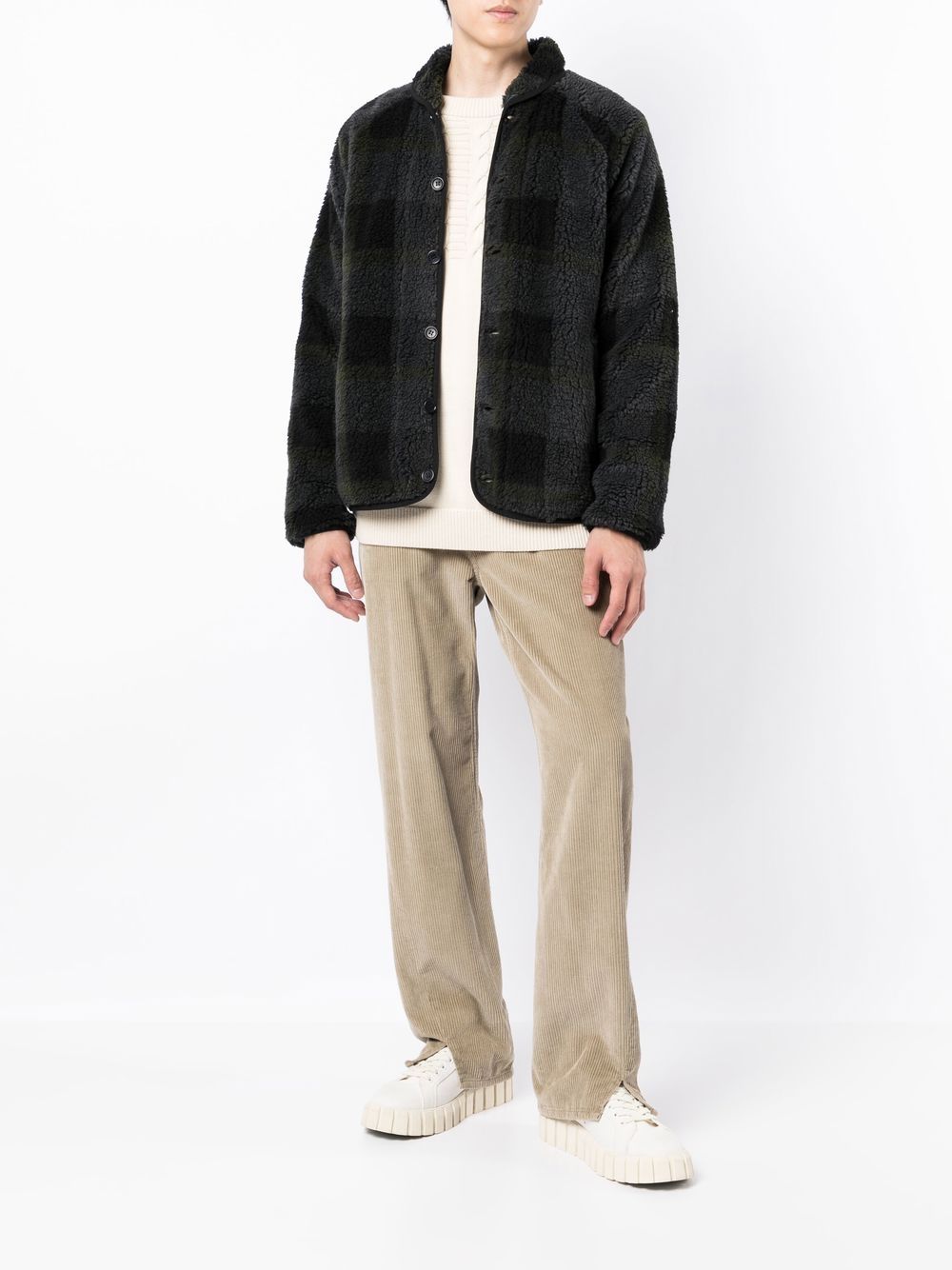 Shop Ymc You Must Create Beach Shearling Checked Jacket In Black