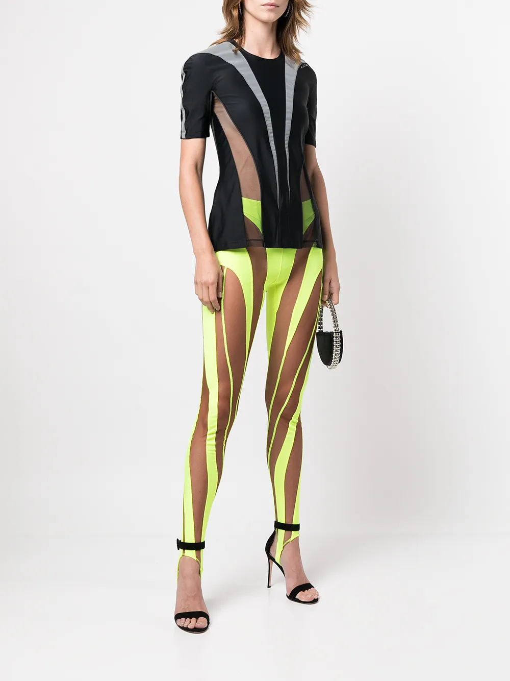 Mugler Body Shaping Reflective Top Farfetch