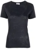 Closed linen v-neck T-shirt - Blue
