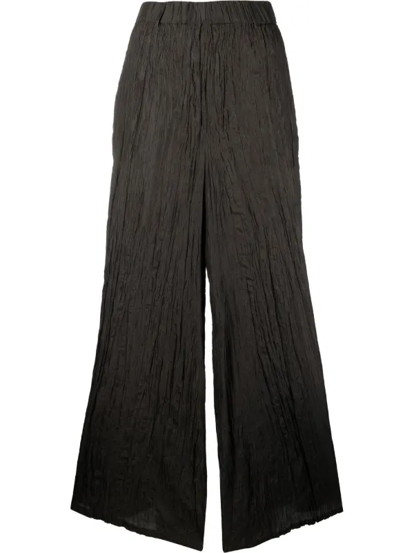 Alysi Pleated Silk Wide Leg Trousers 