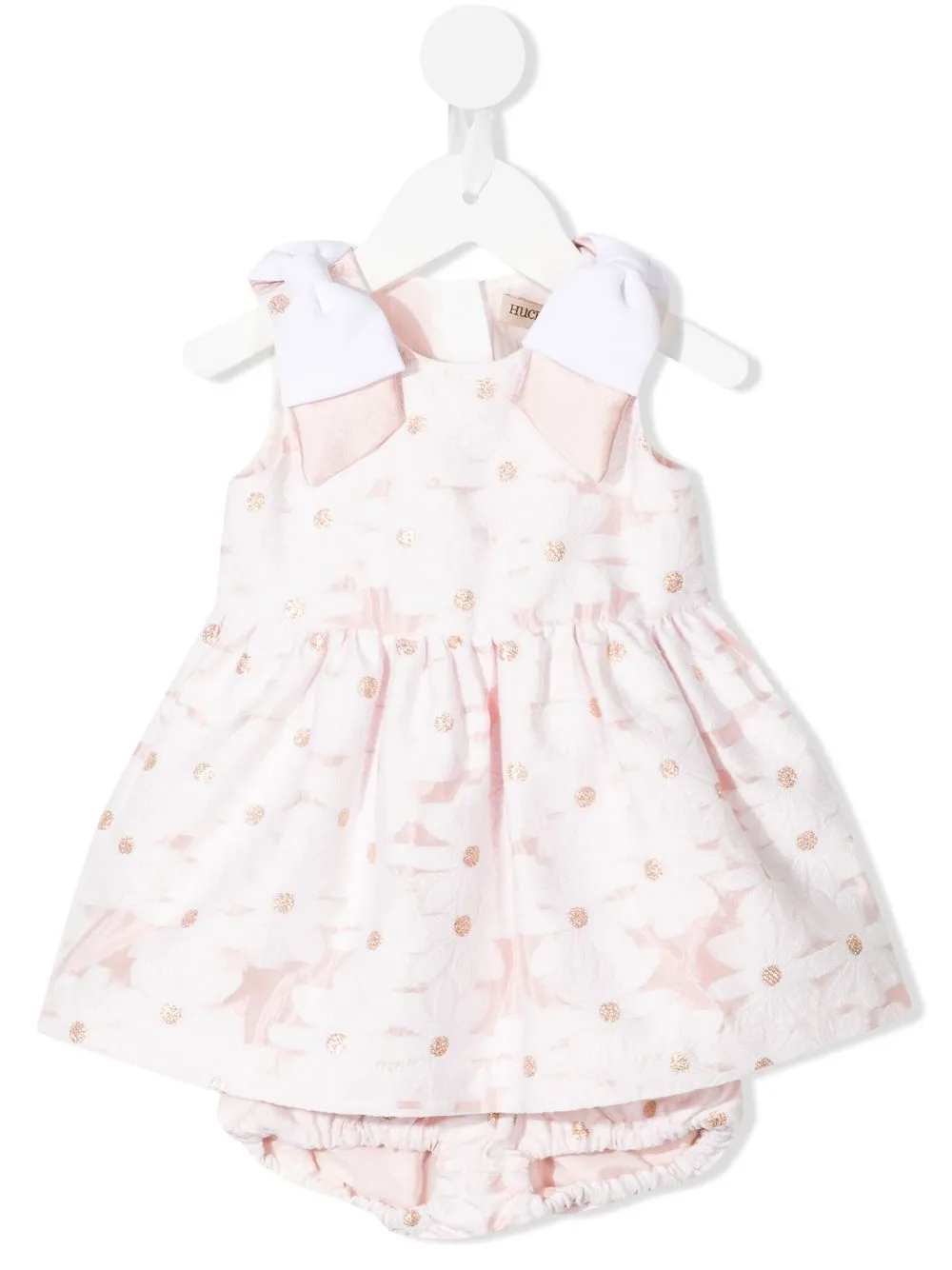 

Hucklebones London vestido floral con detalle de moño - Rosado