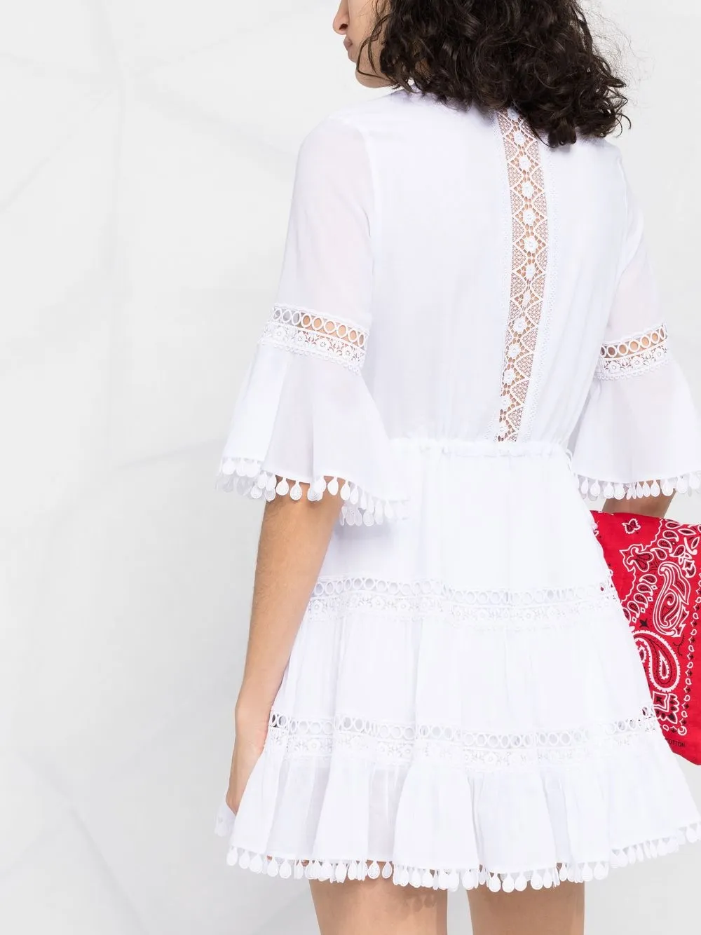 Charo Ruiz Lace-detail Cotton Shirtdress In White