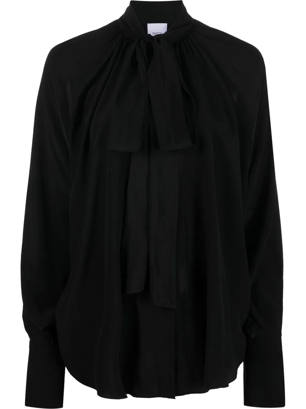 

Patou Lavallière pleat-detail silk blouse - Black