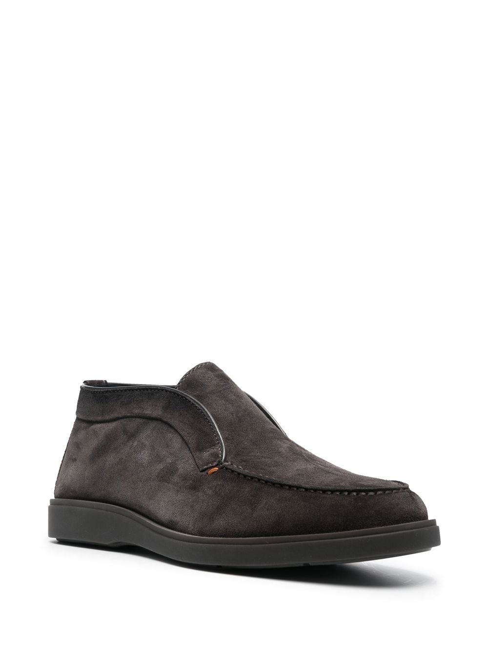 Shop Santoni Round Toe Ankle Boots In Brown