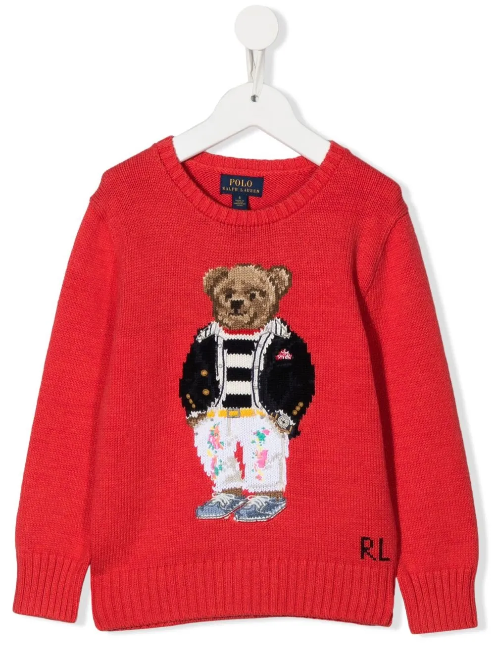 

Ralph Lauren Kids suéter tejido con motivo Polo Bear - Rojo