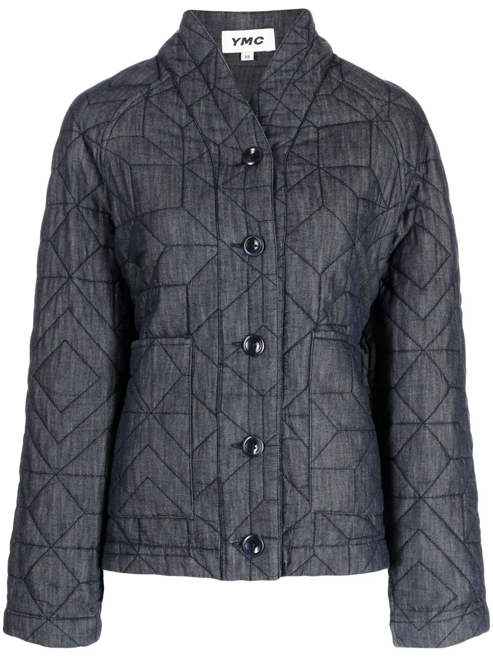 

YMC quilted button-up jacket - Blue