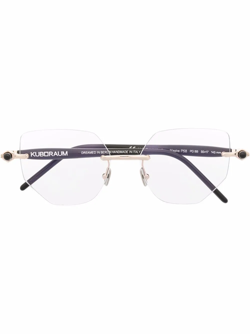 

Kuboraum cat-eye rimless glasses - Black
