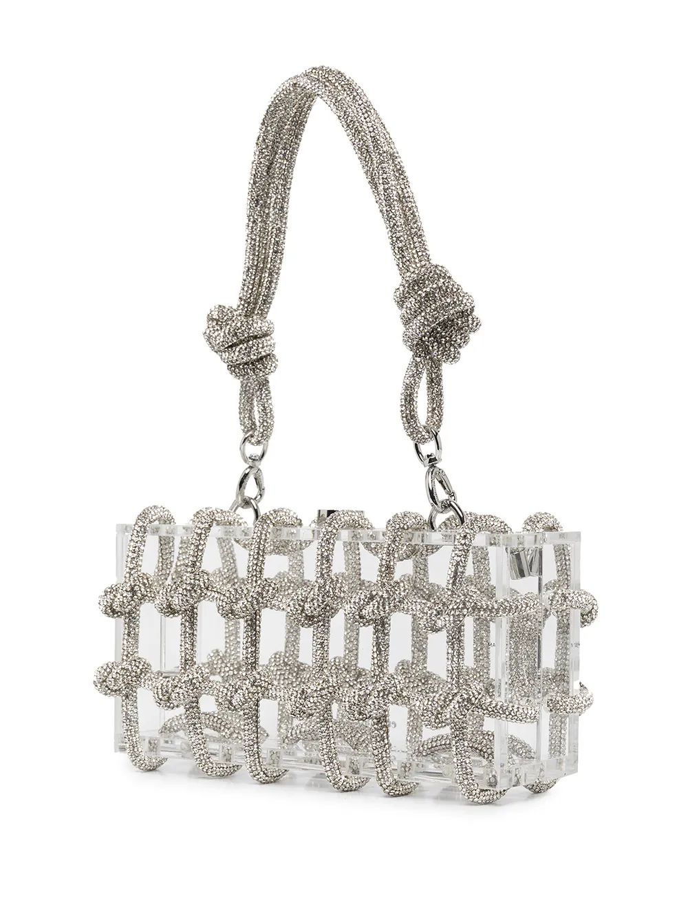 Shop Cult Gaia Bess Crystal-embellished Shoulder Bag In Silber