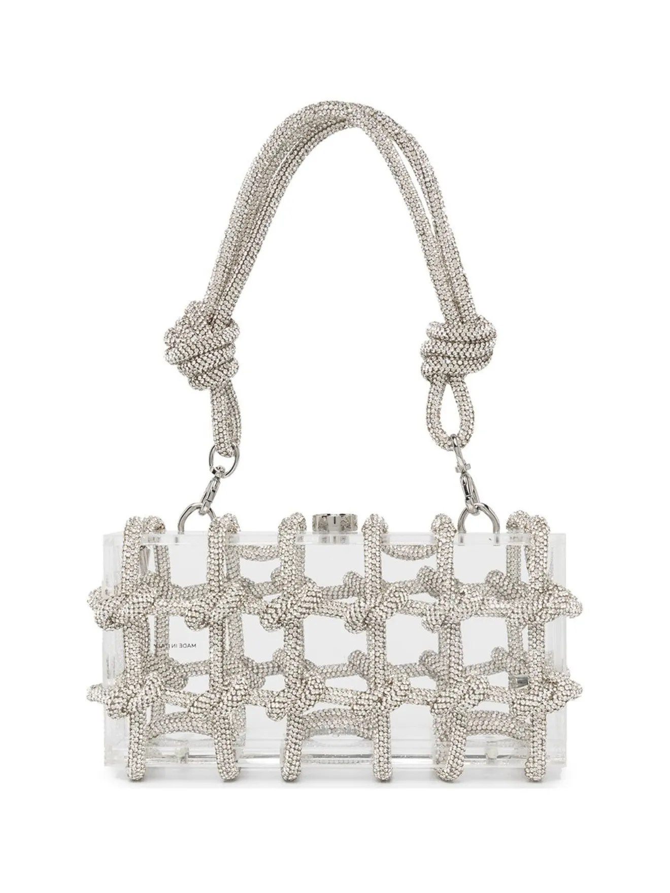 Cult Gaia Bess crystalembellished shoulder bag silver MODES