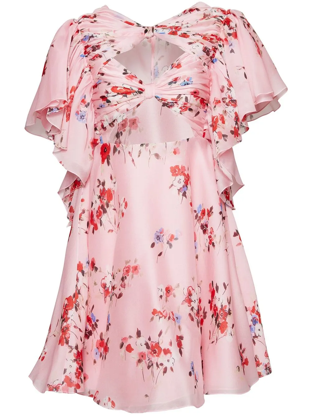 

Carolina Herrera cut-out floral print silk dress - Pink