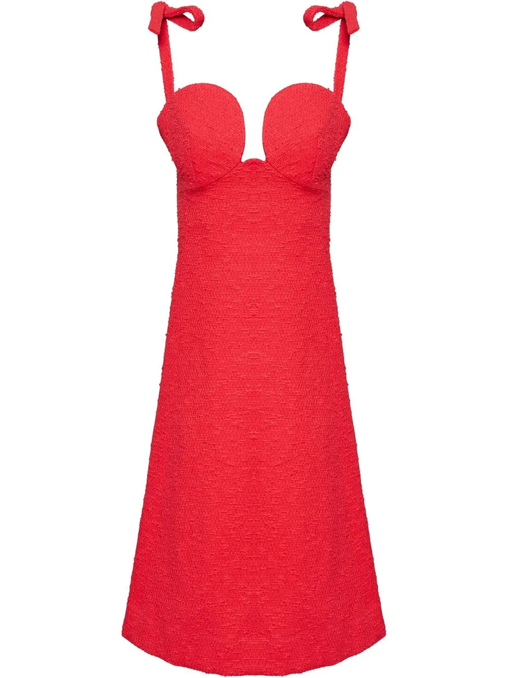 Carolina Herrera Bustier A-line Sleeveless Dress In Red | ModeSens