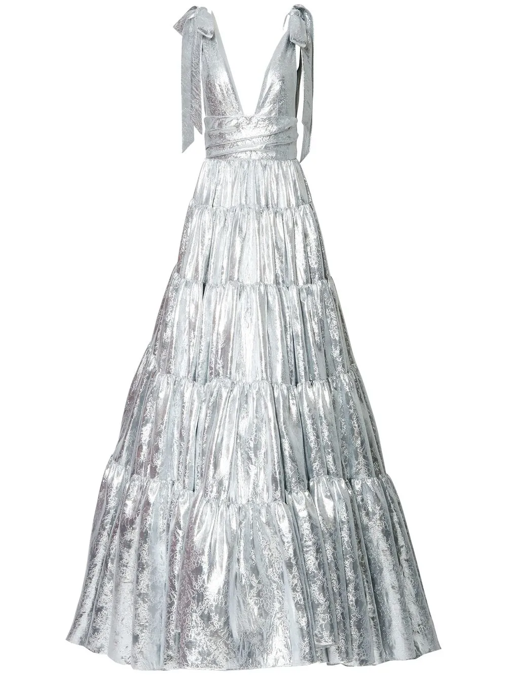 Carolina Herrera V-neck Tiered Gown - Farfetch
