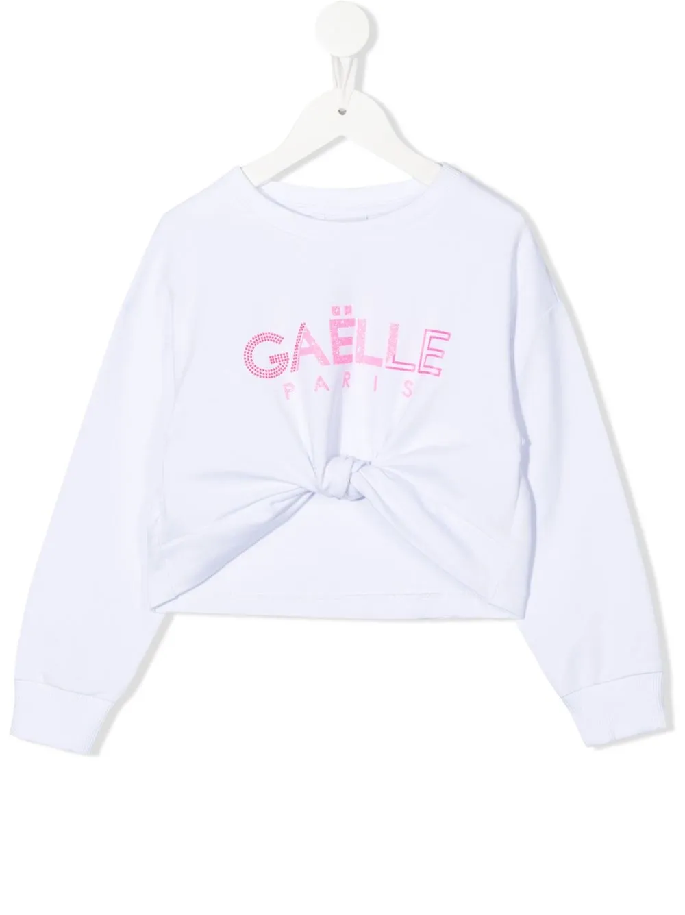 

Gaelle Paris Kids logo-print knot-detail sweatshirt - White