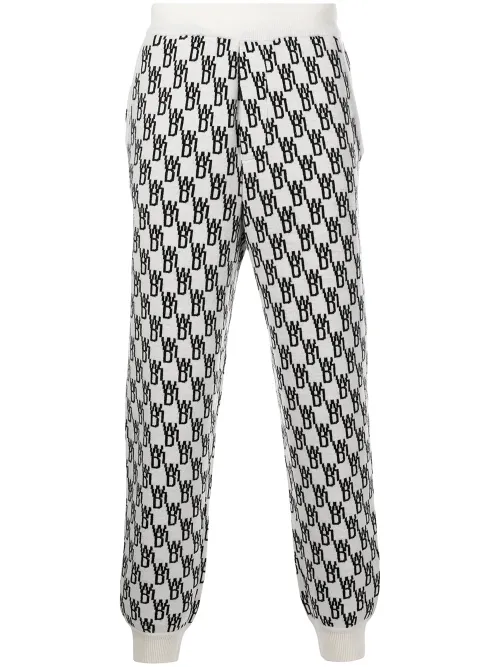 Pantalon de jogging en maille intarsia à motif monogrammé - We11done - Modalova