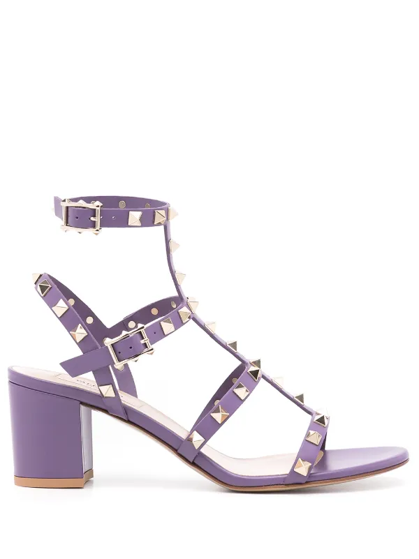 rockstud block heel sandals