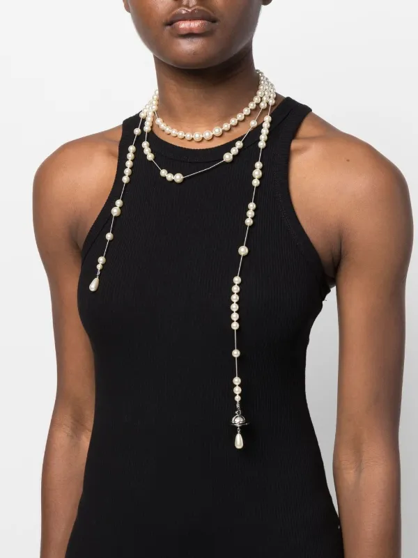 Vivienne Westwood Broken Pearl Necklace Neutrals FARFETCH BH