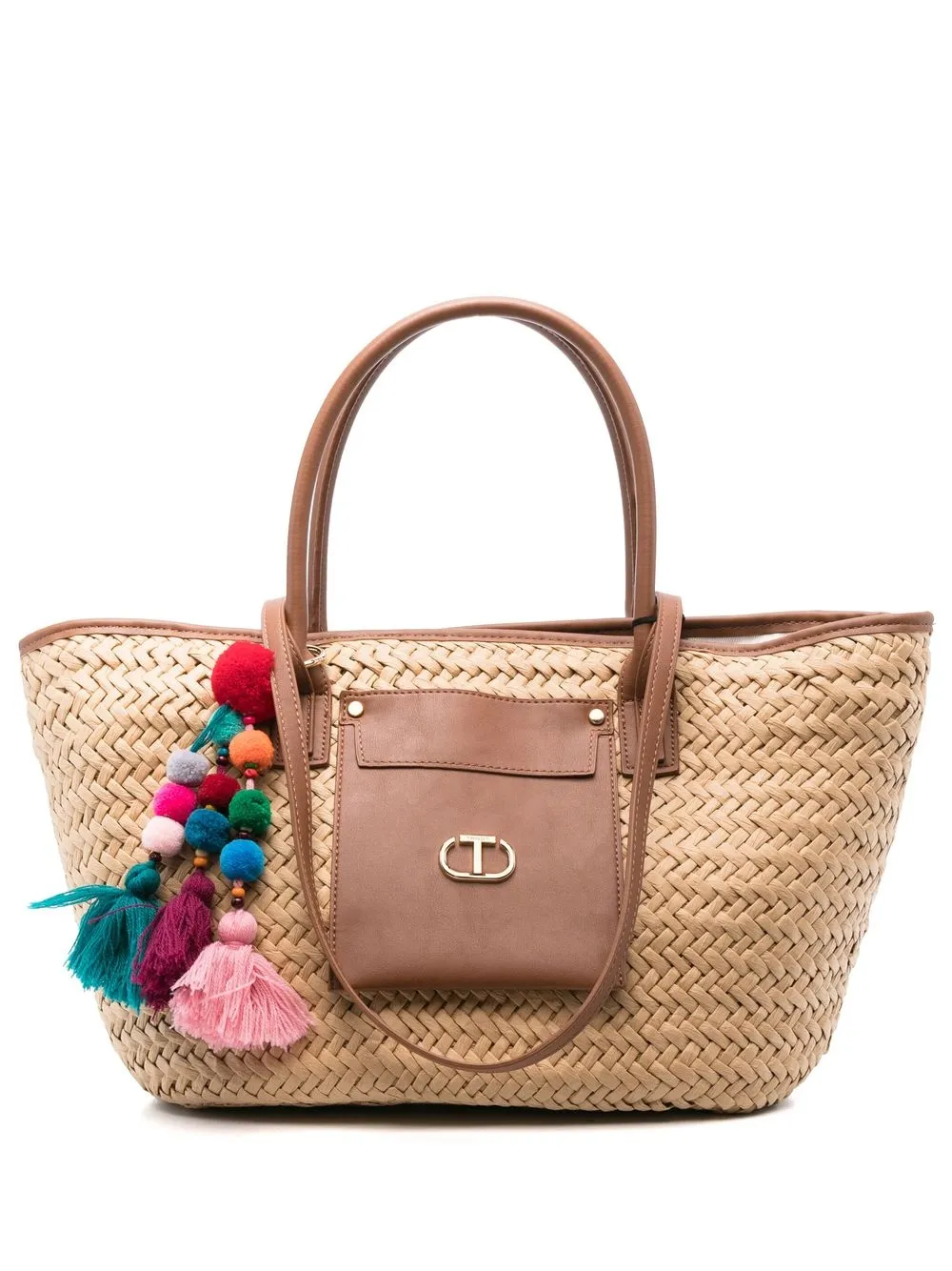 

TWINSET logo plaque tote bag - Brown