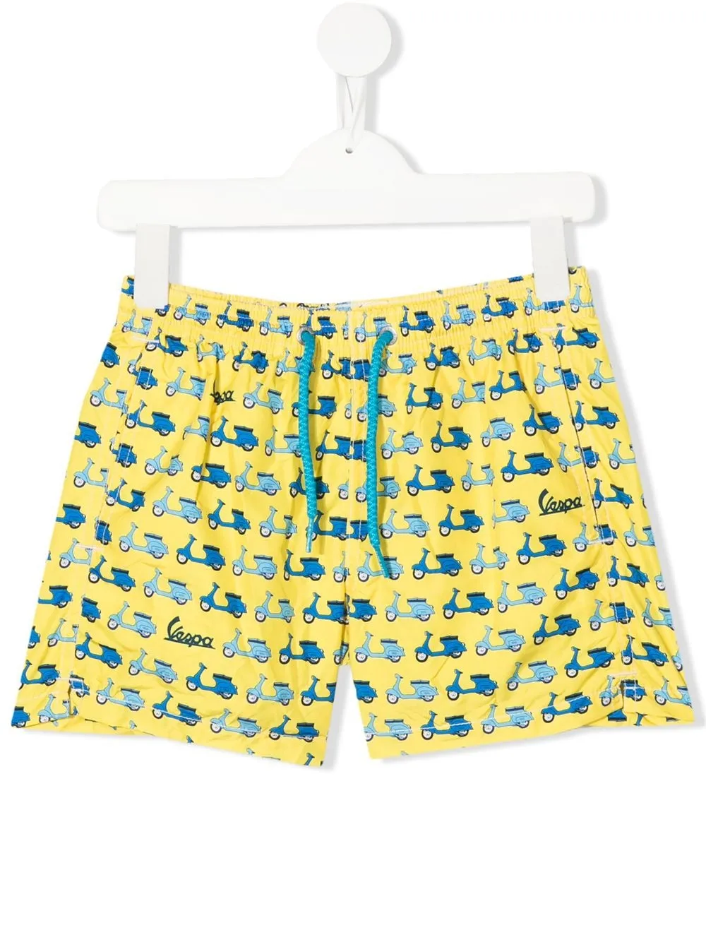 

MC2 Saint Barth Kids shorts de playa con motivo Vespa mini - Amarillo