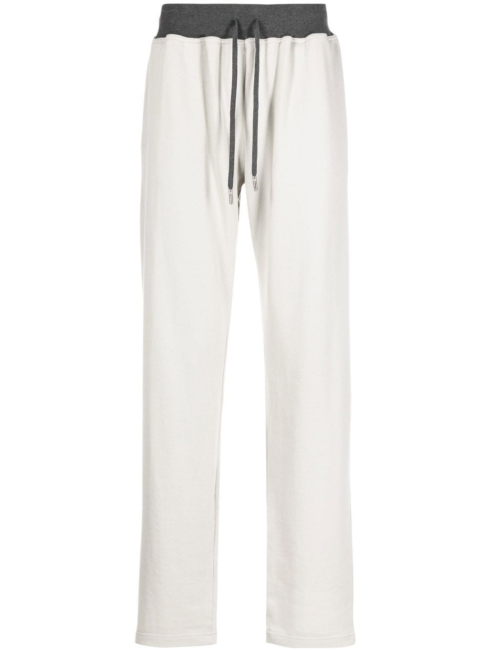 Kiton Contrasting-waistband Detail Trousers In Grey