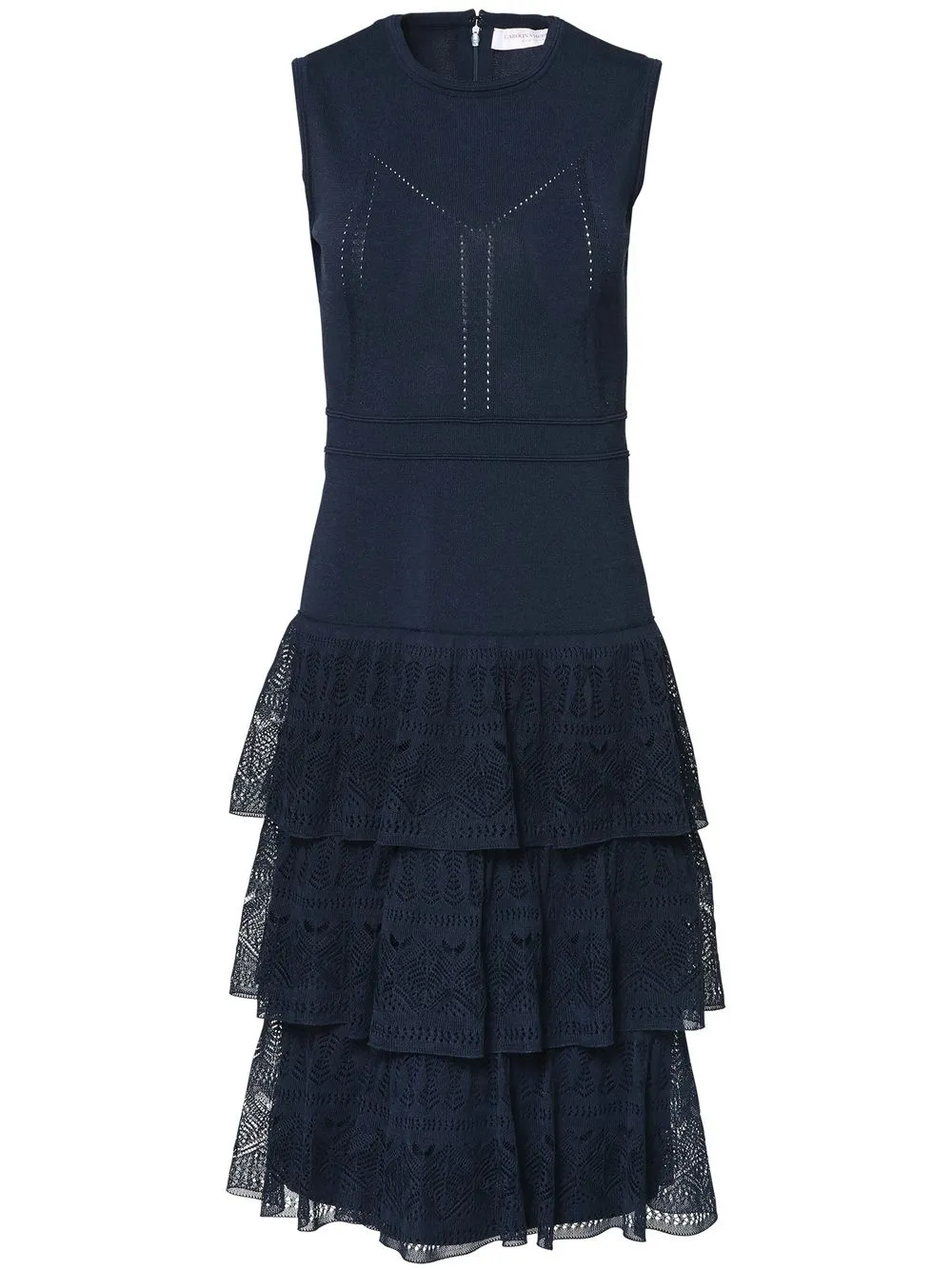 

Carolina Herrera tiered knit sleeveless dress - Blue