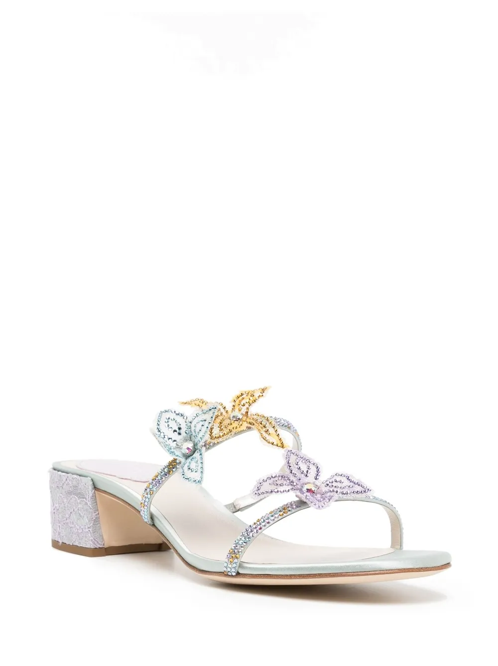 

René Caovilla floral-appliqué 42mm sandals - Blue