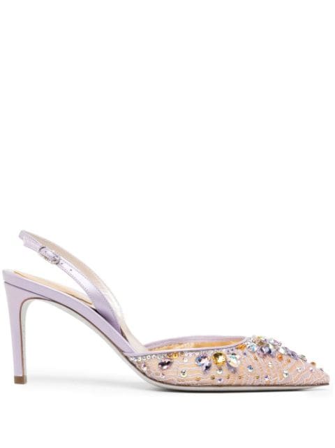 René Caovilla Hina Mauve Slingback Pumps - Farfetch