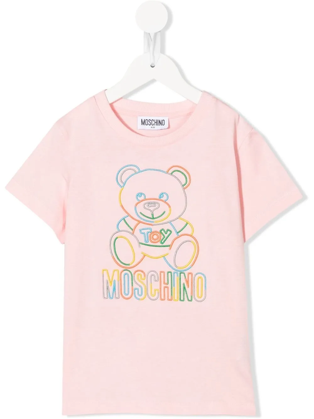 

Moschino Kids playera con logo bordado - Rosado