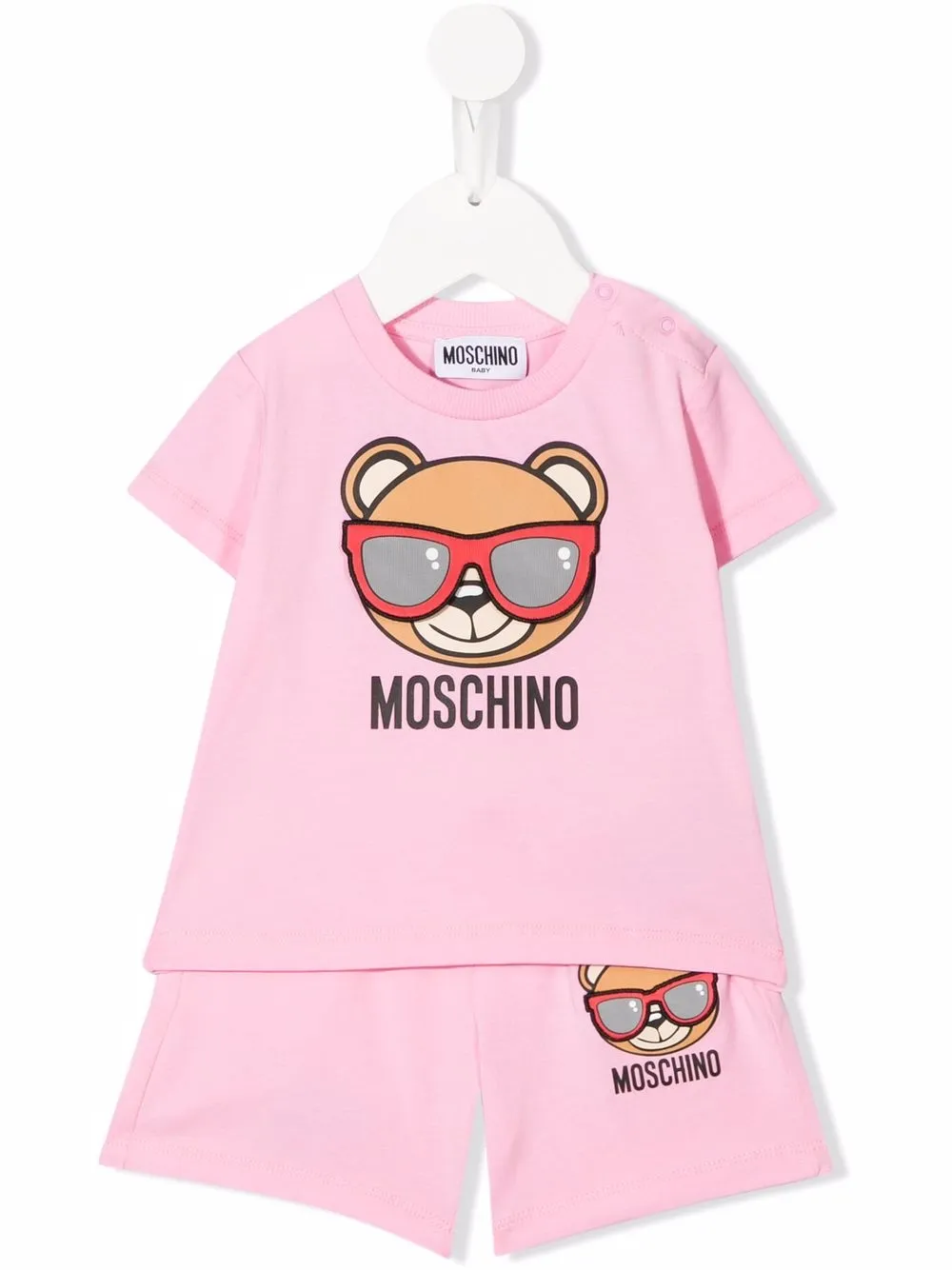 

Moschino Kids traje deportivo con oso estampado - Rosado