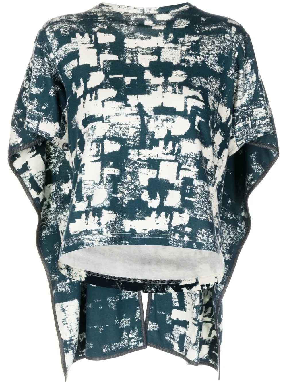 pre-owned abstract-print asymmetric blouse