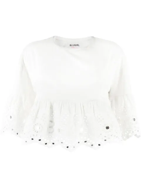 Blugirl Broderie Anglaise cropped blouse