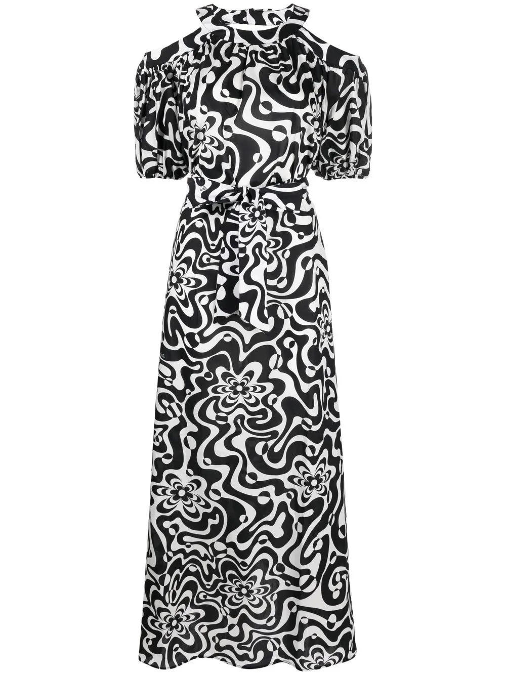 Vivetta Abstract-print Cut-out Dress In Schwarz