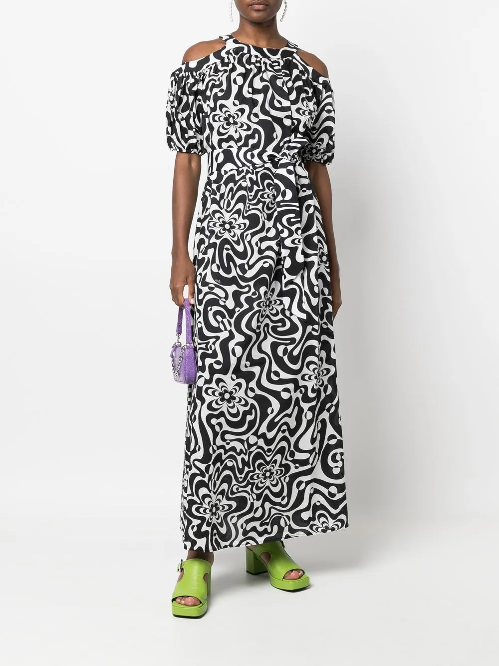 Vivetta Jurk met abstracte print - Zwart