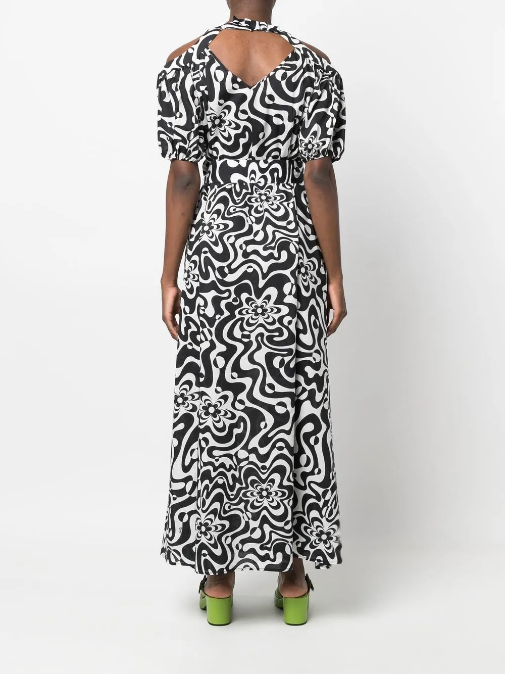 Vivetta Abstract-print Cut-out Dress In Schwarz