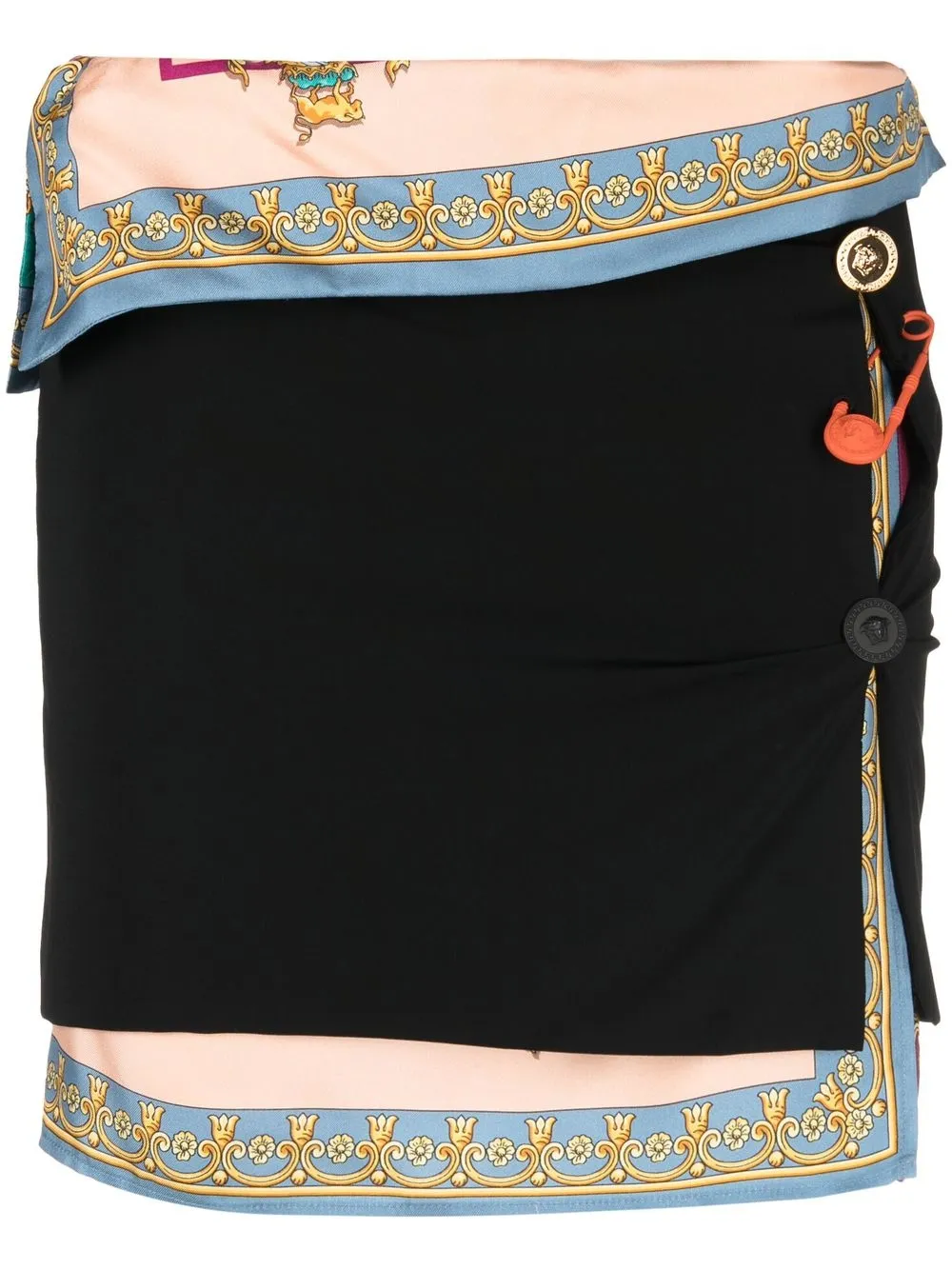 别针细节迷你半身裙