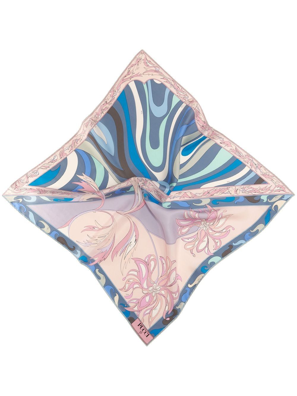 Pucci Marmo And Dalia-print Silk Scarf In Blau | ModeSens