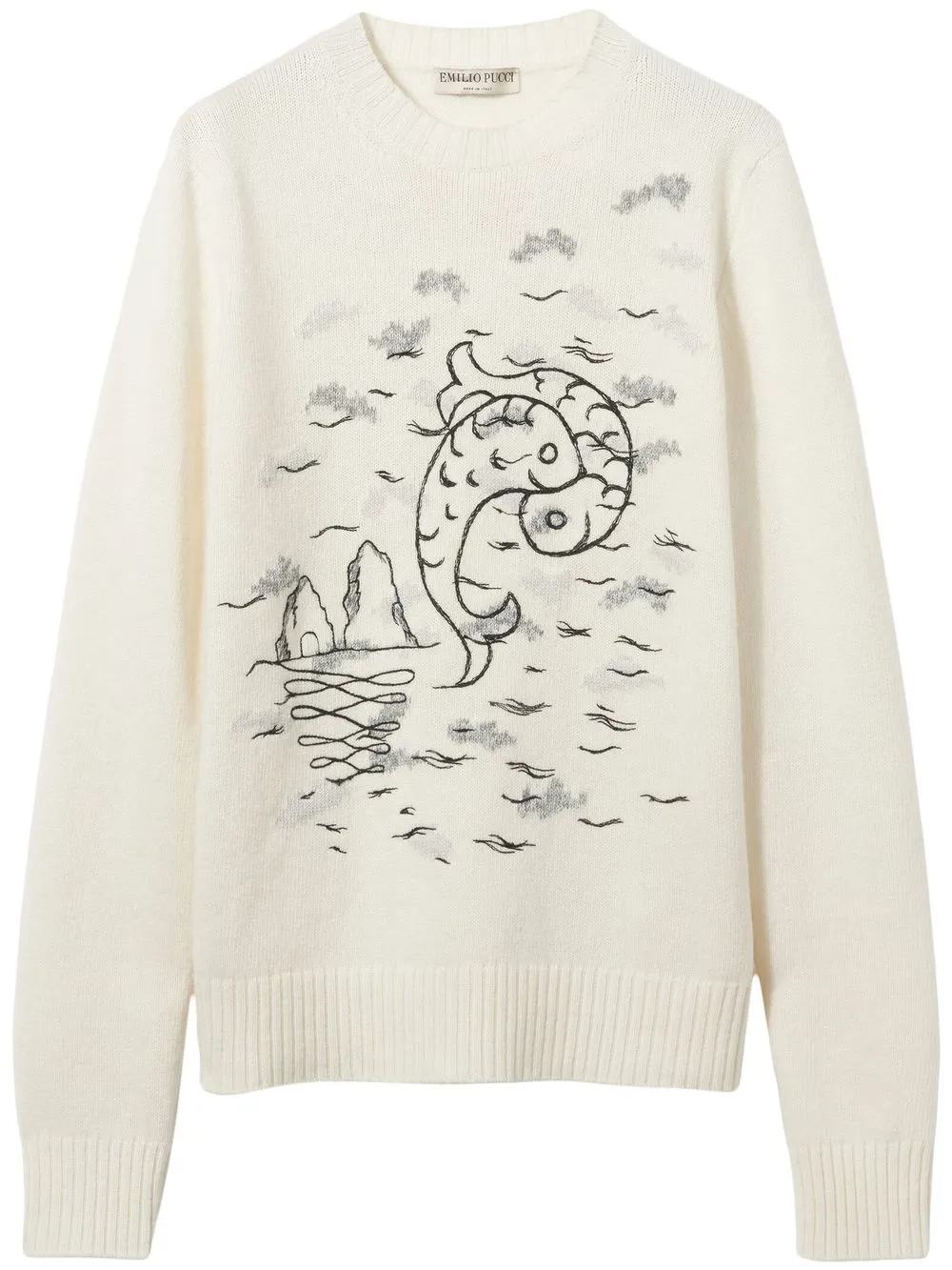 

PUCCI Pesci-intarsia jumper - White