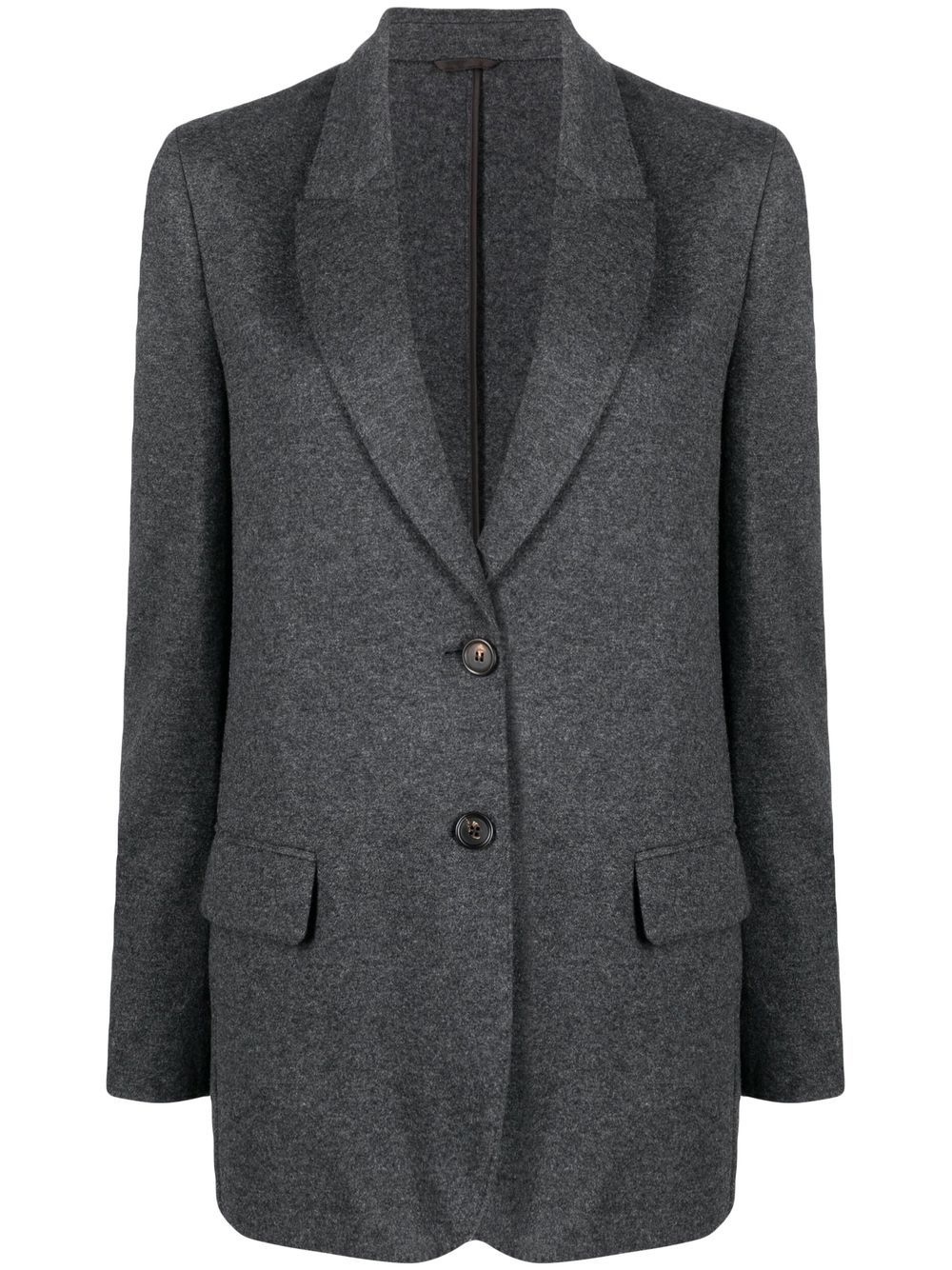 Brunello Cucinelli single-breasted cashmere blazer - Grey