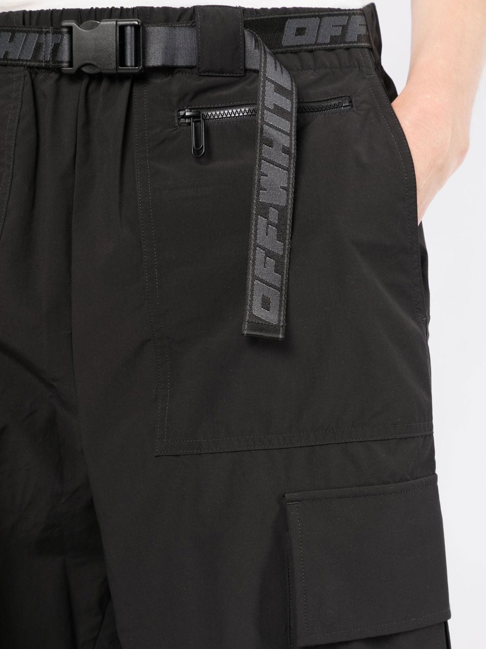 Shop Off-white Industrial-belt Track Shorts In Black