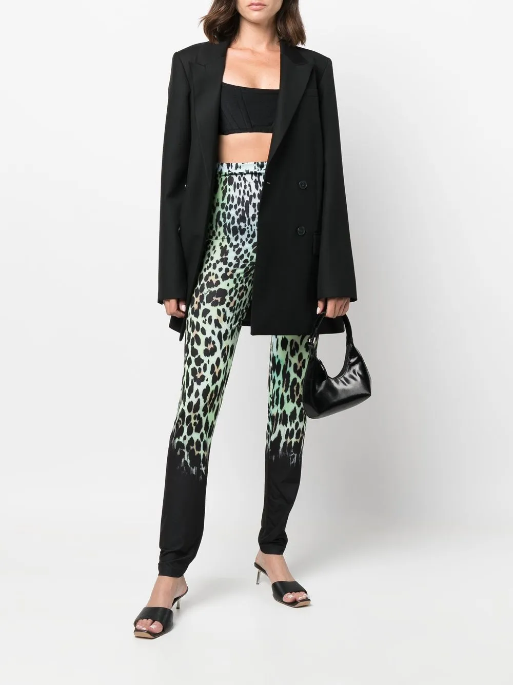Roberto Cavalli Legging met luipaardprint - Groen