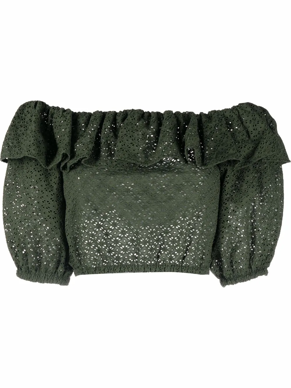 P.A.R.O.S.H. blusa corta con volantes - Verde