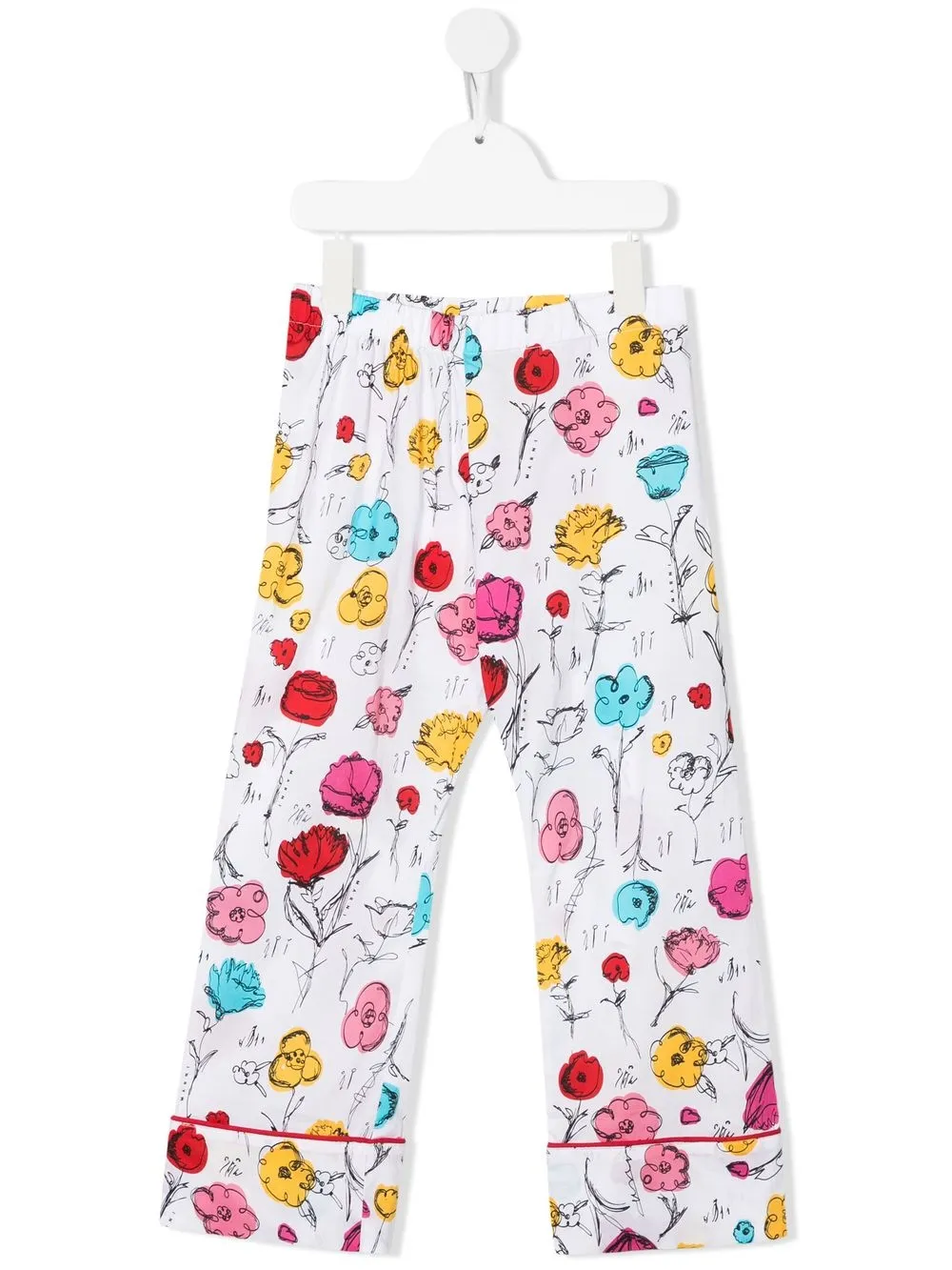

Marni Kids pantalones rectos con estampado floral - Blanco