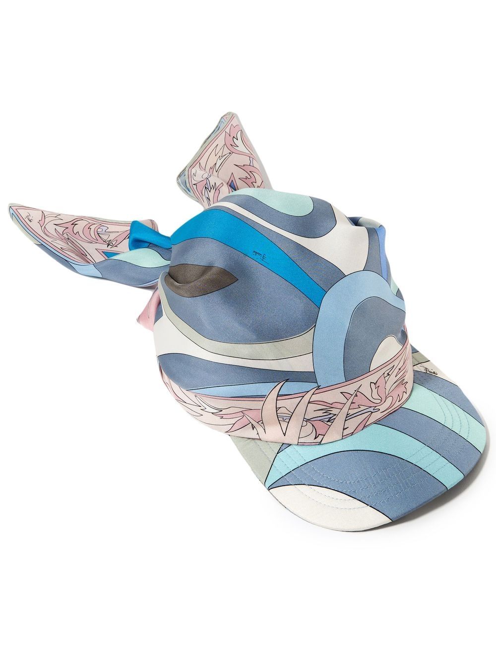 

PUCCI graphic-print scarf-detail cap - Blue