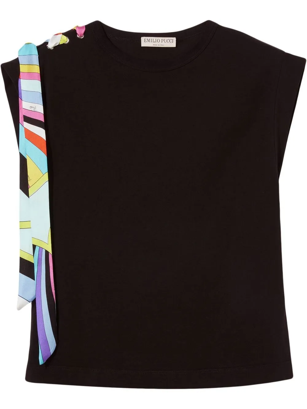 

PUCCI Iride-print scarf-embellished T-shirt - Black