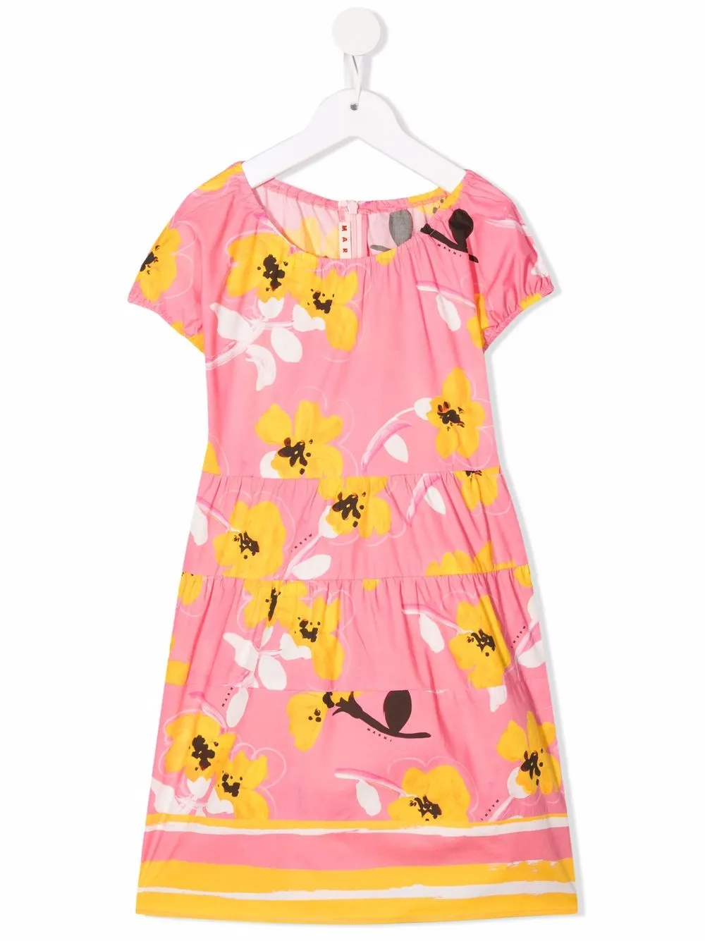 

Marni Kids vestido midi con estampado floral - Rosado