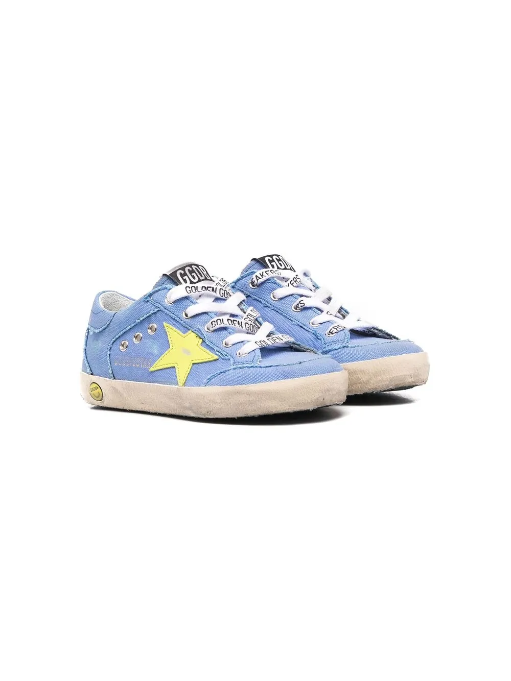 

Golden Goose Kids tenis con parche de estrella - Azul