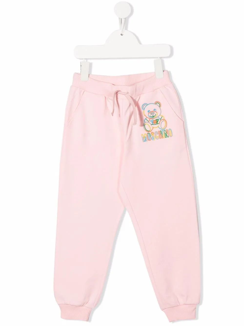 

Moschino Kids pantalones ajustados con logo bordado - Rosado