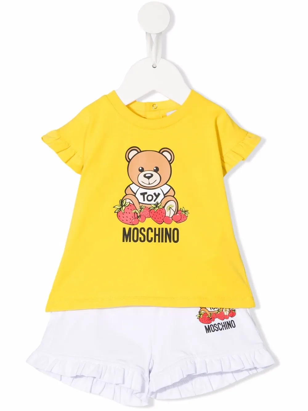 

Moschino Kids shorts con ribete de volantes - Amarillo