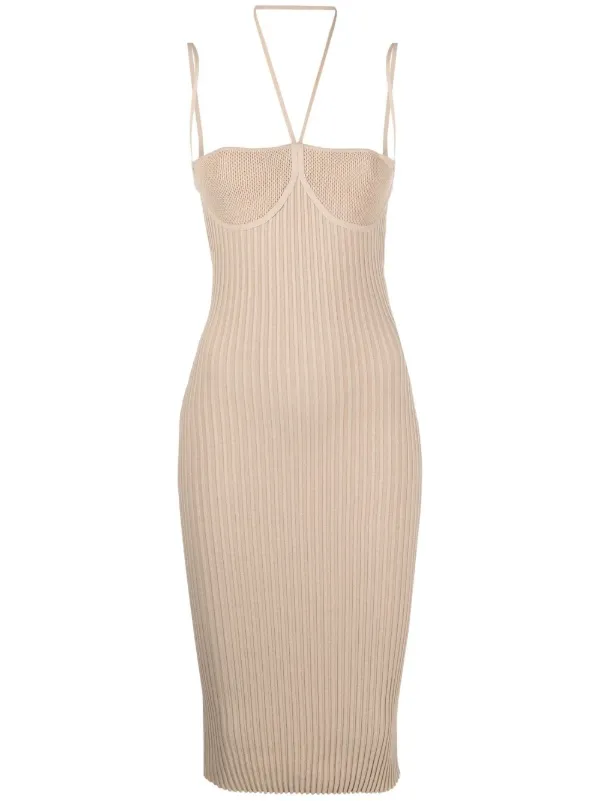 ANDREADAMO ribbed-knit spaghetti-strap 