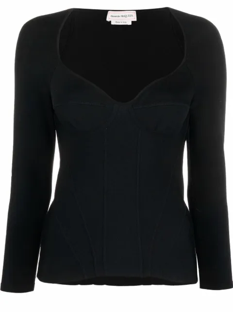 Cheap Alexander McQueen inserted-bra detail top Women